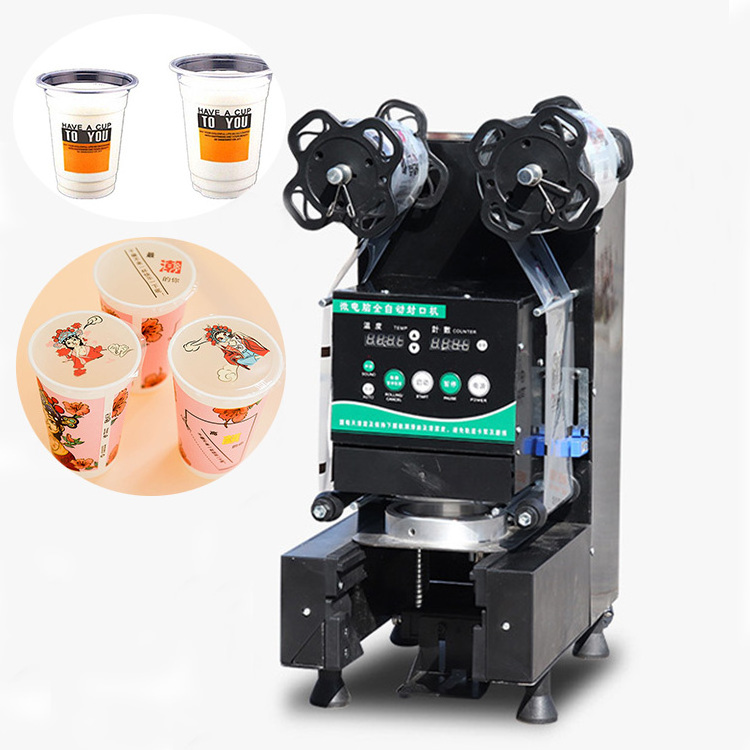 Wholesale Price High Quality Fully Automatic Boba Plastic Cup Seal milk tea Sealer Equipment Bubble Sealing Machine