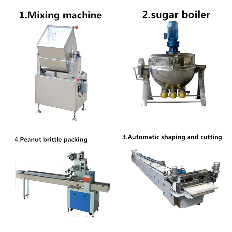 500kg/h Full automatic nougat greek pastell sugar processing line rice candy bar cereal bar forming machine