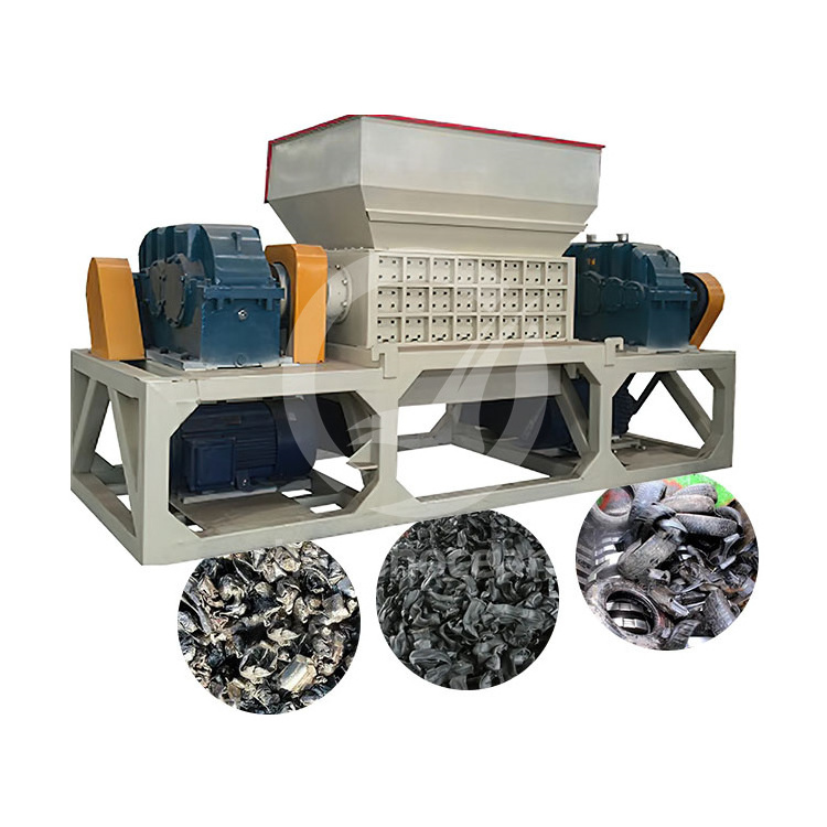 OCEAN Heavy Duty Metal Tooth Blade Double Shaft Shredder Used Nylon Waste Tyre Shredding Machine for Commercial