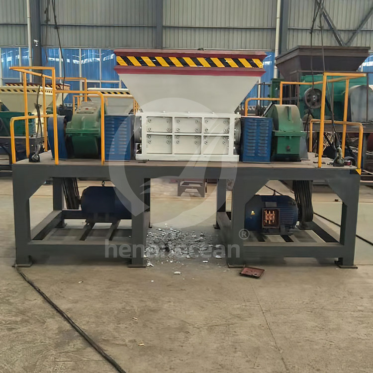 OCEAN Heavy Duty Metal Tooth Blade Double Shaft Shredder Waste Nylon Used Tyre Shredding Machine for Commercial