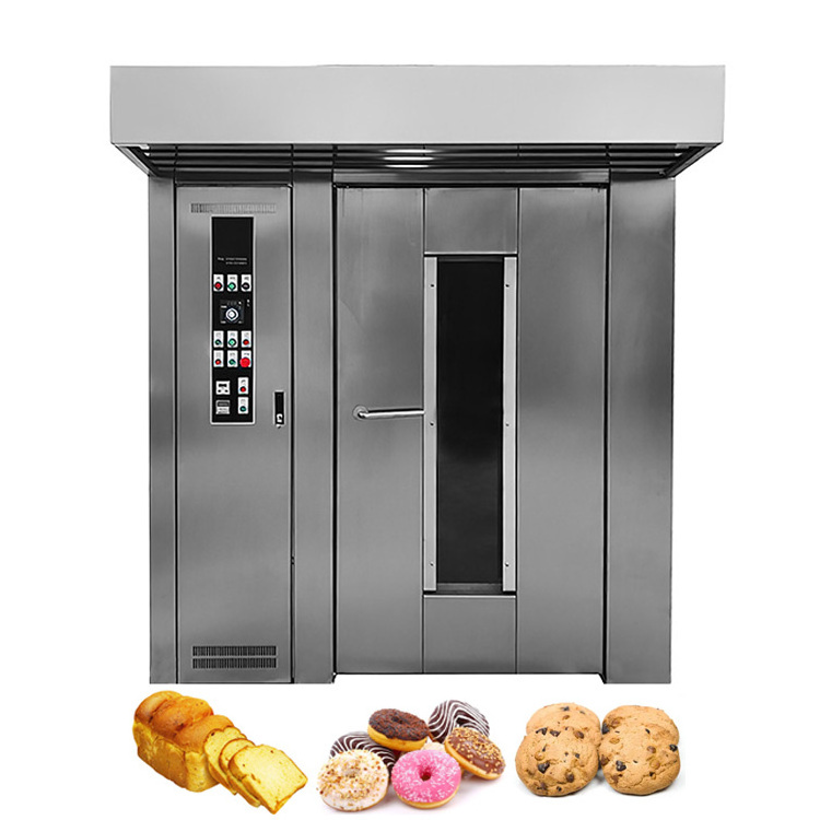 Cheap Price Commercial Mini Single Trolley Convention Pizza Bread Diesel Rotary Bakery Oven 32 Rack