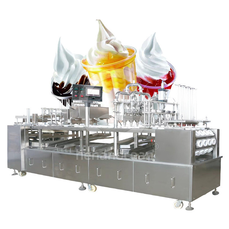 OCEAN Quick Pneumatic Liquid Paste Sauce Yogurt Cup Pack Small Automatic Juice Jelly K Cup Ice Cream Fill Seal Machine