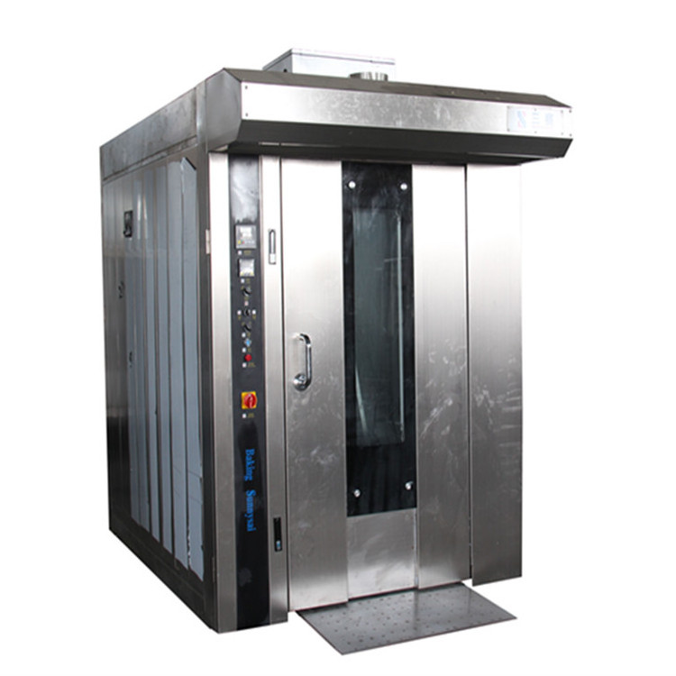 Fully automatic bakery 32 raks diesel two door bread baking rotary diesel bakery rack oven for pizza