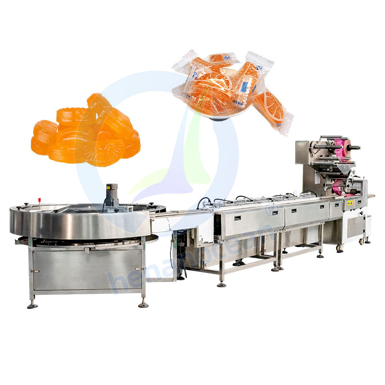 OCEAN Compact Small 35 mm Lollipop Protein Bar Nougat Pack Automatic Gummy Hard Candy Wrapping Machine