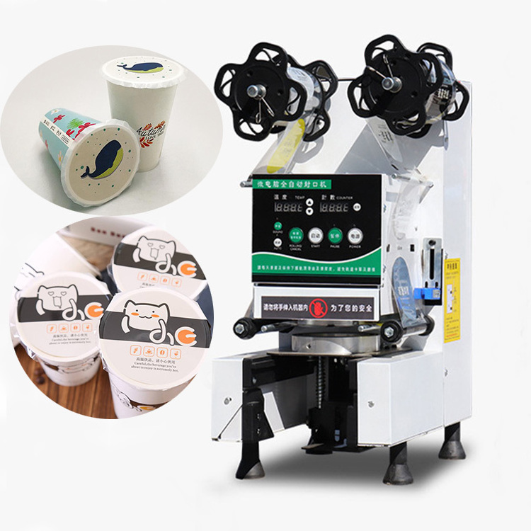 Wholesale Price High Quality Fully Automatic Boba Plastic Cup Seal milk tea Sealer Equipment Bubble Sealing Machine