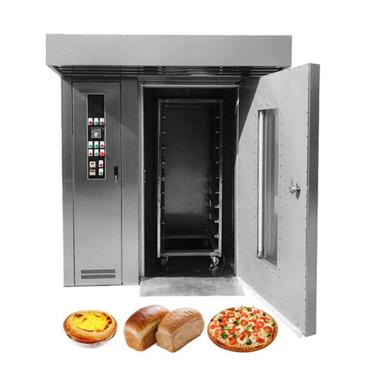 Cheap Price Commercial Mini Single Trolley Convention Pizza Bread Diesel Rotary Bakery Oven 32 Rack