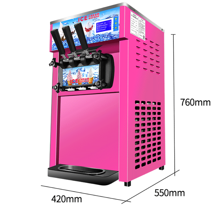 automatic stainless steel table soft serve ice cream vending machine