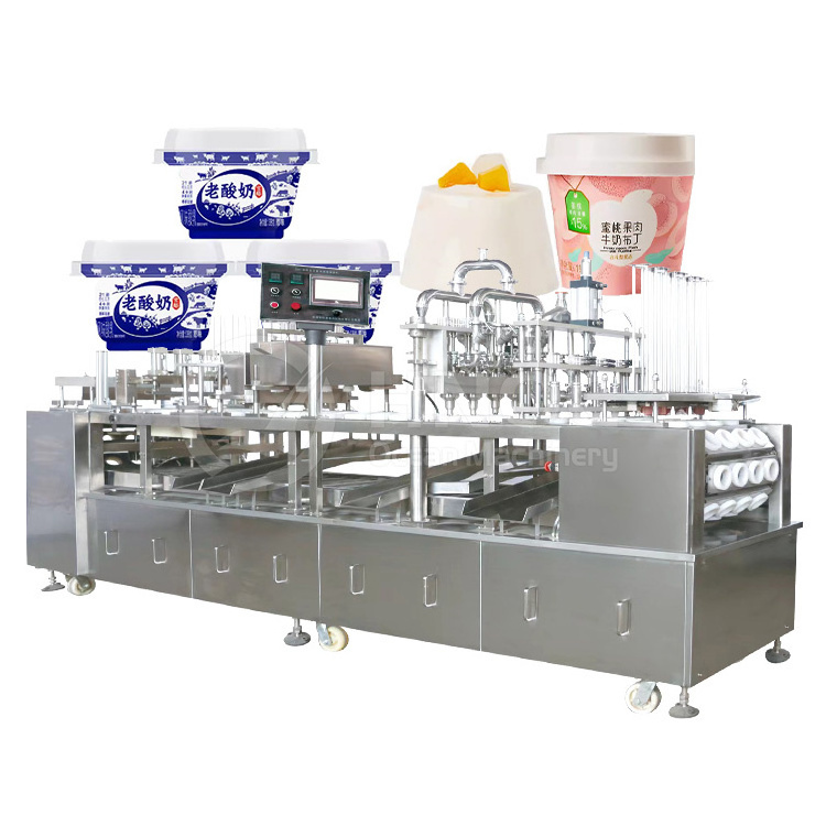 OCEAN Quick Pneumatic Liquid Paste Sauce Yogurt Cup Pack Small Automatic Juice Jelly K Cup Ice Cream Fill Seal Machine