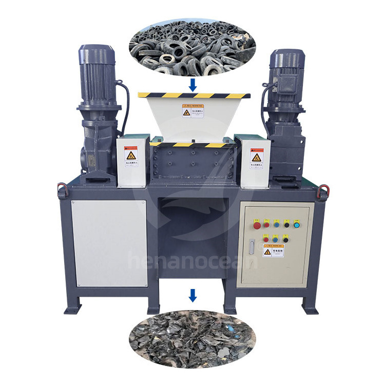 OCEAN Multifunctional Mini Shoe Shredding Machine Ldpe Film Waste Textile Plastik Dual Shaft Shredder