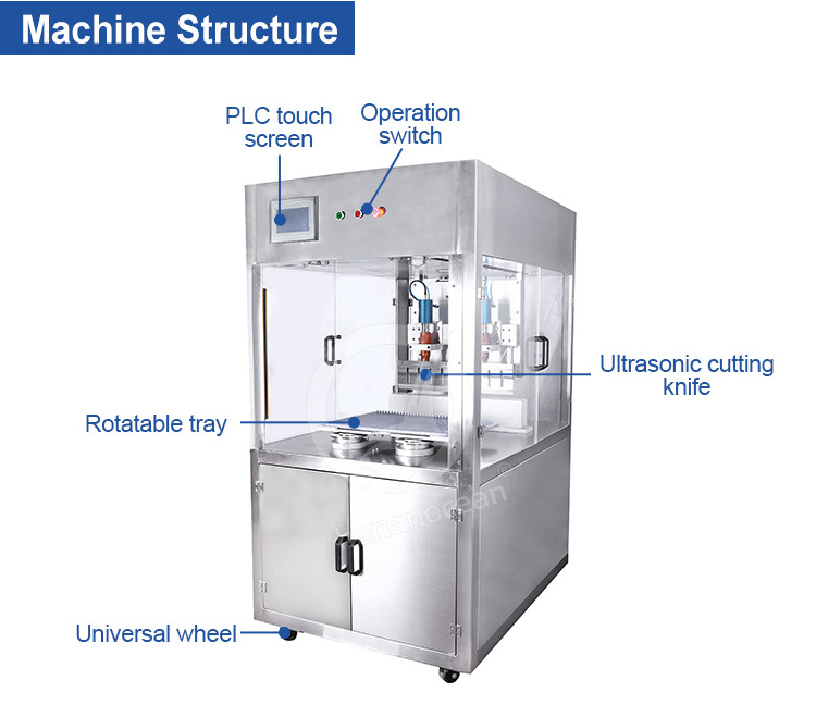 OCEAN Automatic Sweet Food Foam Sponge Cake Ultrasonic Cutter Frozen Round Square Layer Cake Slab Cut Machine