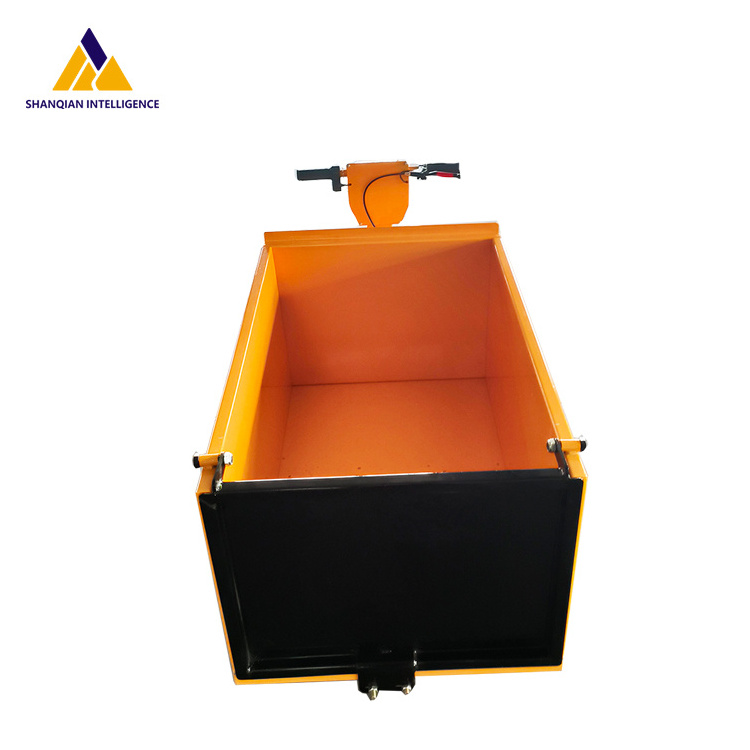 Shanqian Electric Engineering Vehicle Three-Wheel Hand Push Cart Battery Power Electric Trolley Construction Site Storage