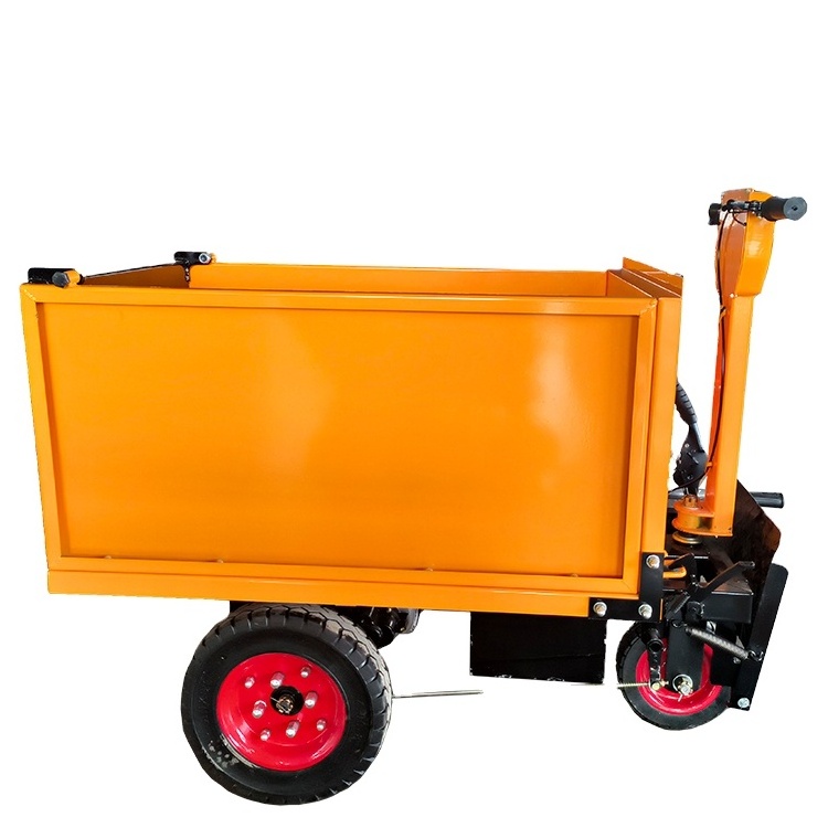 Shanqian Electric Engineering Vehicle Three-Wheel Hand Push Cart Battery Power Electric Trolley Construction Site Storage