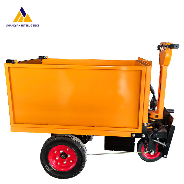 3 Wheels Engineering Construction Site Cart Trolley Electric Dump Cart Hand Push Ash Hopper Mini Truck Dumper