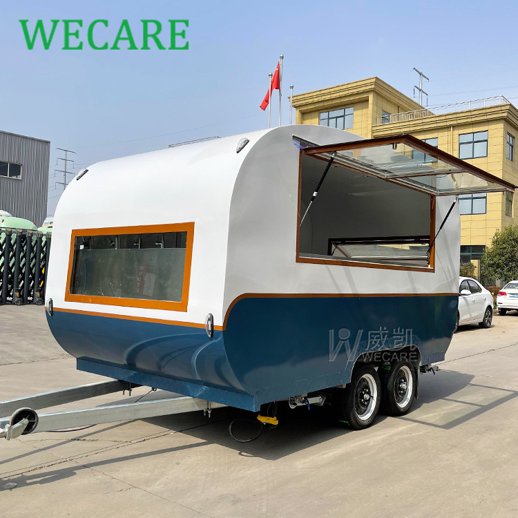 Wecare mini fast food truck van coffee van hotdog burger food cart designs free mobile food trailer