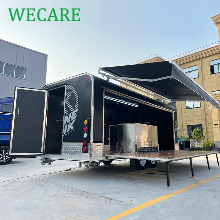 Wecare Custom Multi-functional Mobile Stage Exhibition Trailer Catering Mobile Bar Food Trailer Mobile Fast Food Truck Food Shop