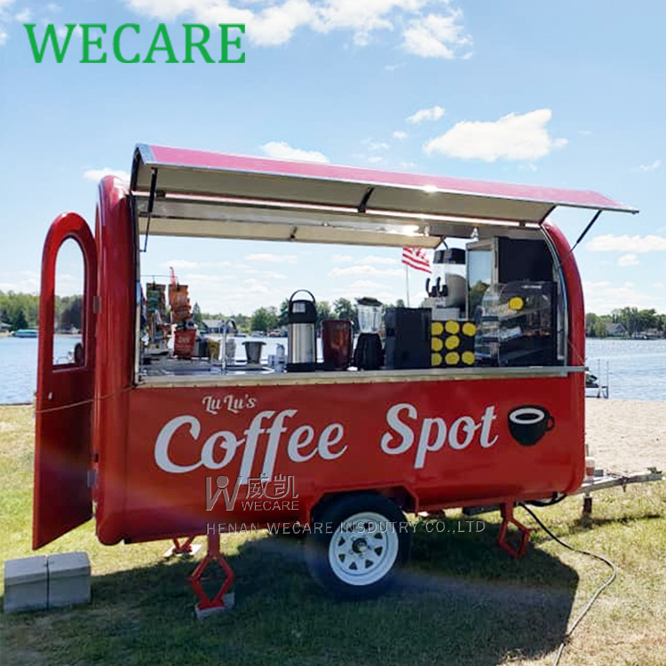 Wecare small street mobile coffee fast food carts and food trailers for sale in usa