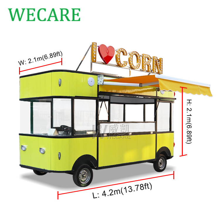 Wecare Street Electric Ice Cream Hot dog Cart Snack Food Shop Mobile Fast Food Car For Sale