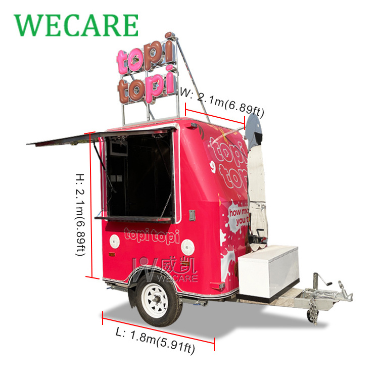 Wecare mobile street food van coffee food cart ice cream stall trailer snack bbq bakery food truck