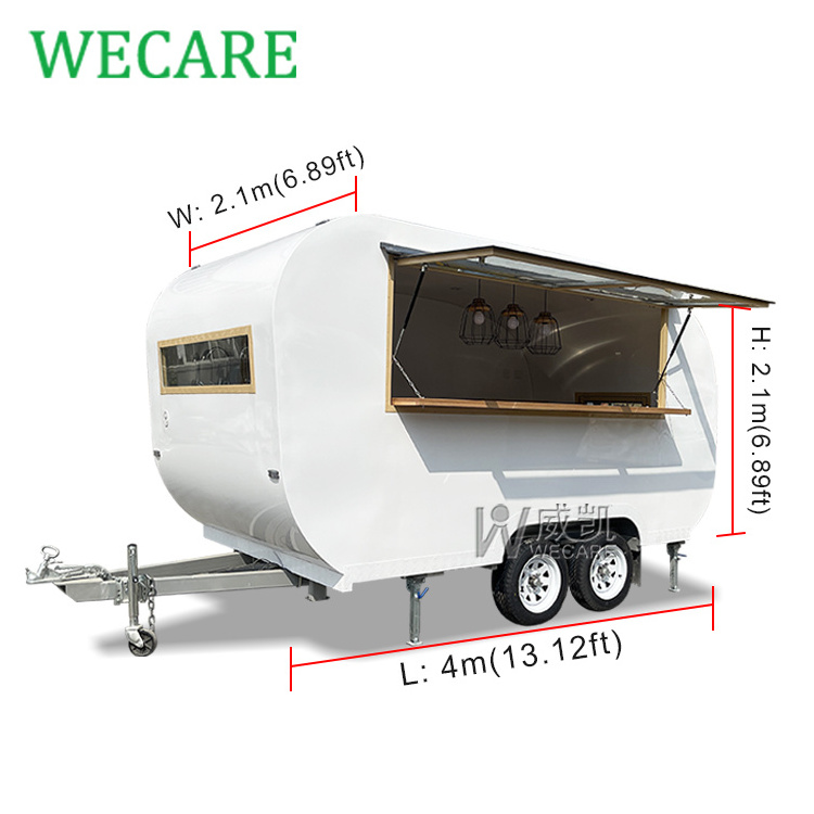 Wecare small mobile kitchen catering fast concession food coffee trailer fully equipped food car coffee trucks for sale in usa