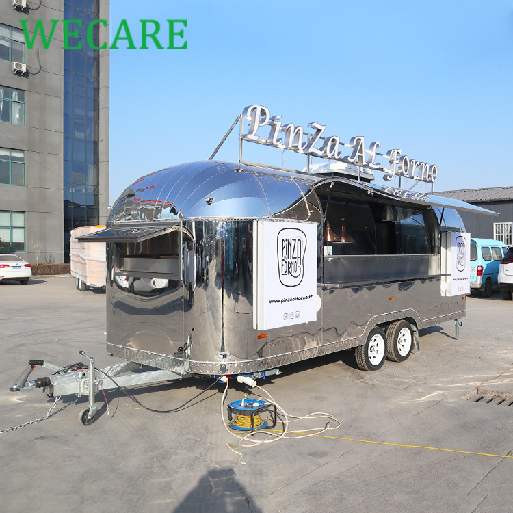 Wecare Custom Airstream Mobile Kitchen Hot Dog Fast Food Trailers Fully Equipped Mobile Pizza Fast Food Trucks With Full Kitchen