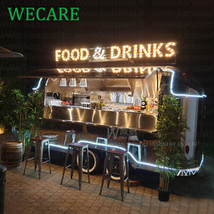 Wecare Airstream Concession Catering Mobile Bar BBQ Food Trailer Fully Equipped Ice Cream Coffee Fast Food Truck For Sale