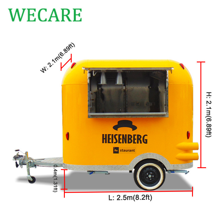 Wecare street mobile food trailer truck coffee cart food vending carts for sale