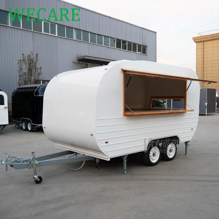 Wecare street commercial outdoor hotdog snack food cart vintage style coffee ice cream food trailer bbq food truck