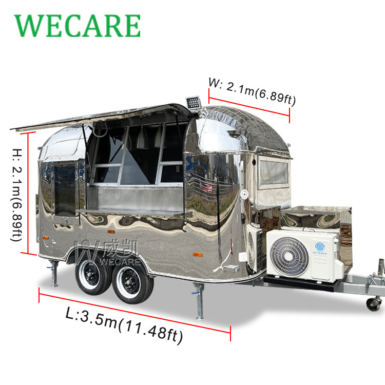 Wecare 350*210*210cm ice cream food truck mobile coffee cart catering trailer food