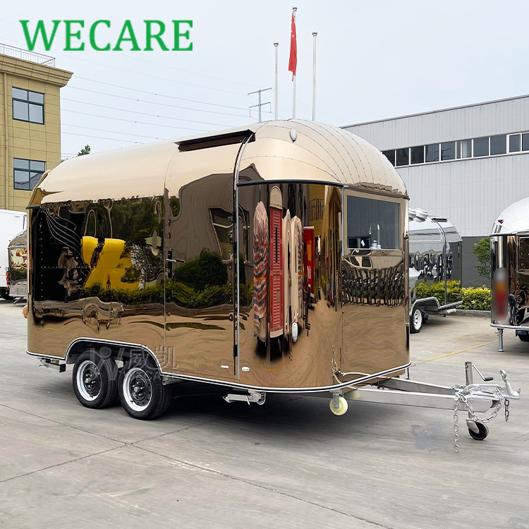 Outdoor fully equipped ice cream vending mobile kitchen fast hot dog shipping container food cart trailer truck with wheels