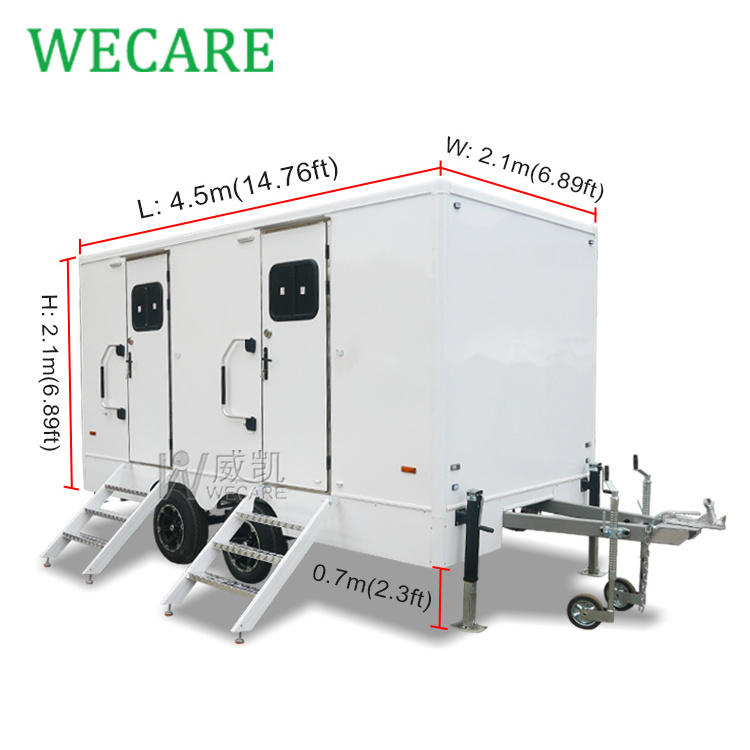 Wecare China Manufacturer Luxury Mobile Bathroom Trailer Portable Restroom Trailers Portable Shower Toilets Trailer for sale