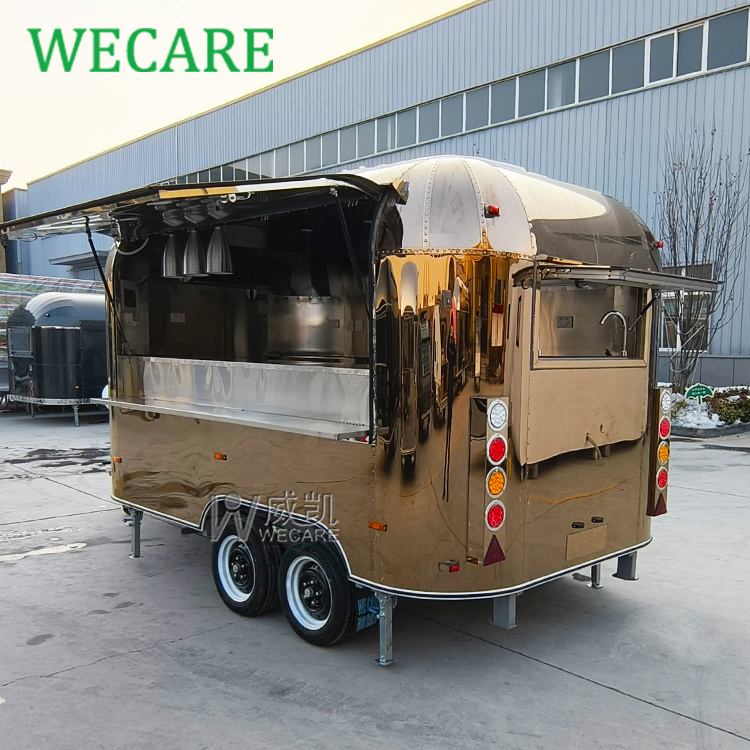 Wecare mobile airstream fast hot dog food truck van caravan drink cart catering concession trailer with full kitchen equipments