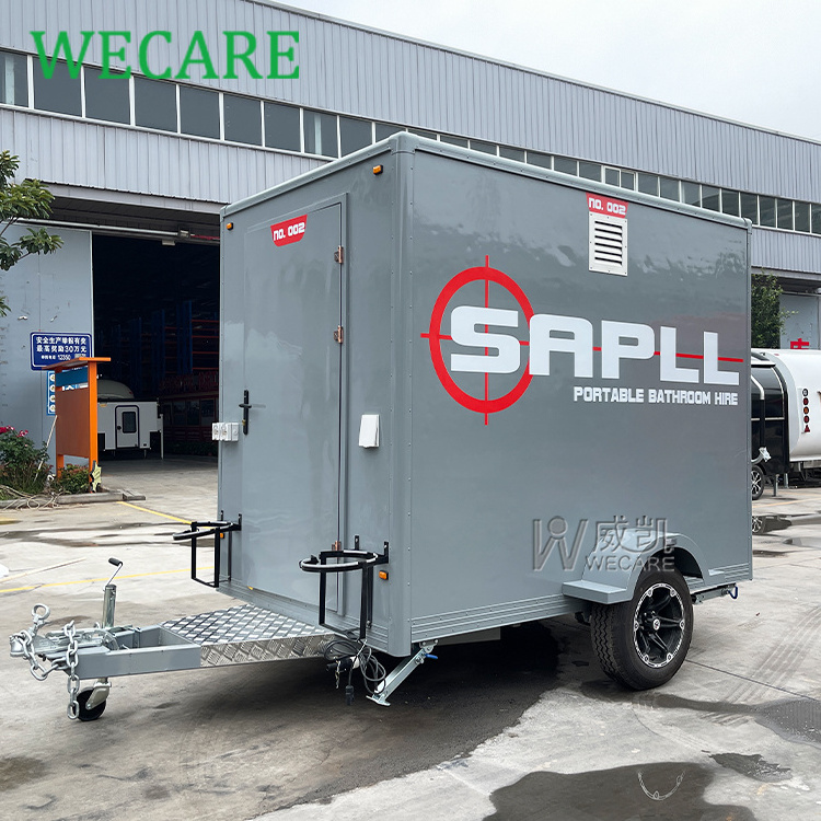 Wecare outdoor luxury portable camping shower combo on plastic washroom toilet mobile wc washing room container trailer restroom