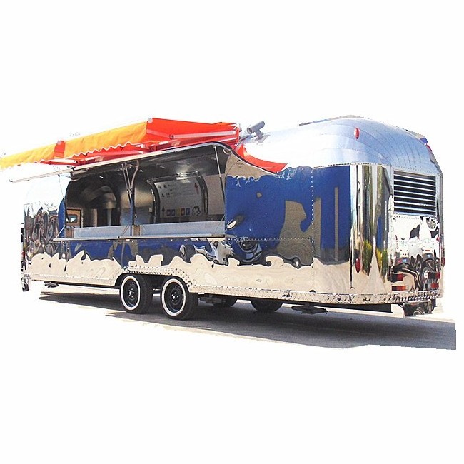 WECARE custom big mobile food truck catering concession airstream mobile pizza fast food trailers with full kitchen equipments