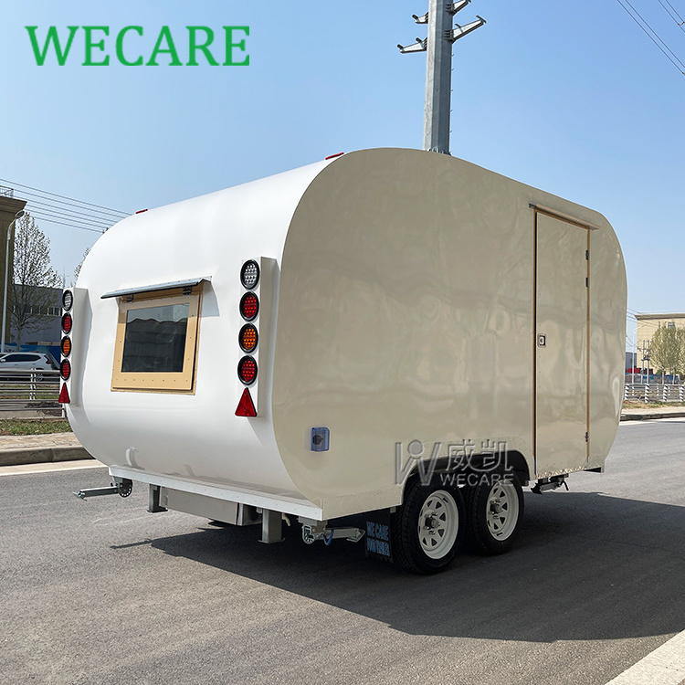 Wecare mobile vintage foodtruck manufacturers concession food catering coffee trailer beach ice cream/hot dog cart with fryer