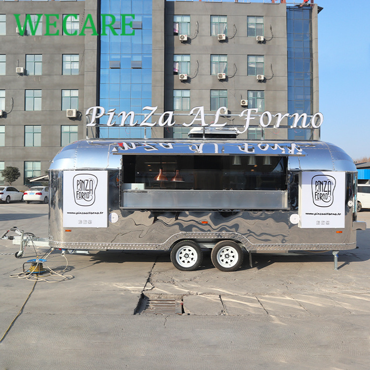 Wecare Custom Airstream Mobile Kitchen Hot Dog Fast Food Trailers Fully Equipped Mobile Pizza Fast Food Trucks With Full Kitchen