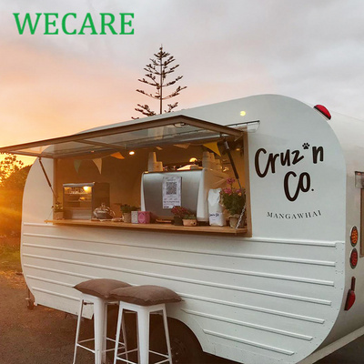 Wecare mobile cocktail bar trailer white coffee shop pizza dessert cart foodtruck mobile beer drink fast food truck for sale