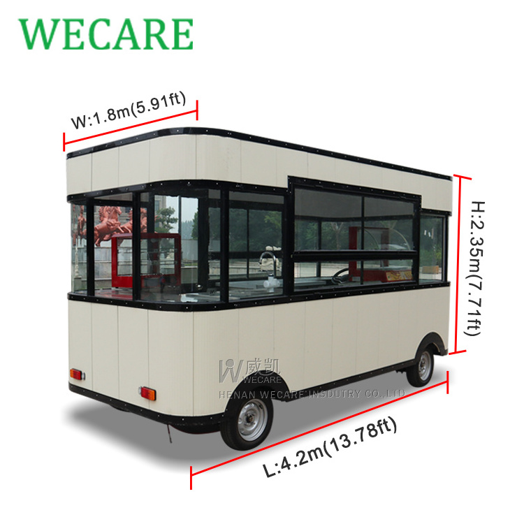 Wecare electric mobile snack machines food truck seasoning plant food shop mobile food cart trailer for sale in philippines