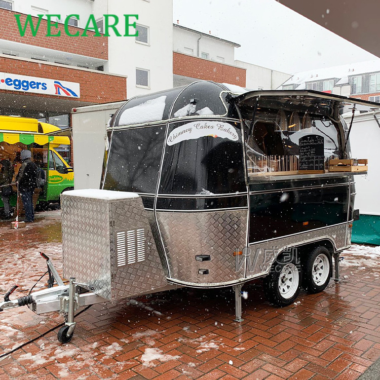 Wecare mini mobile airstream coffee ice cream food trailers fully equipped small mobile snack machines bbq food truck for sale