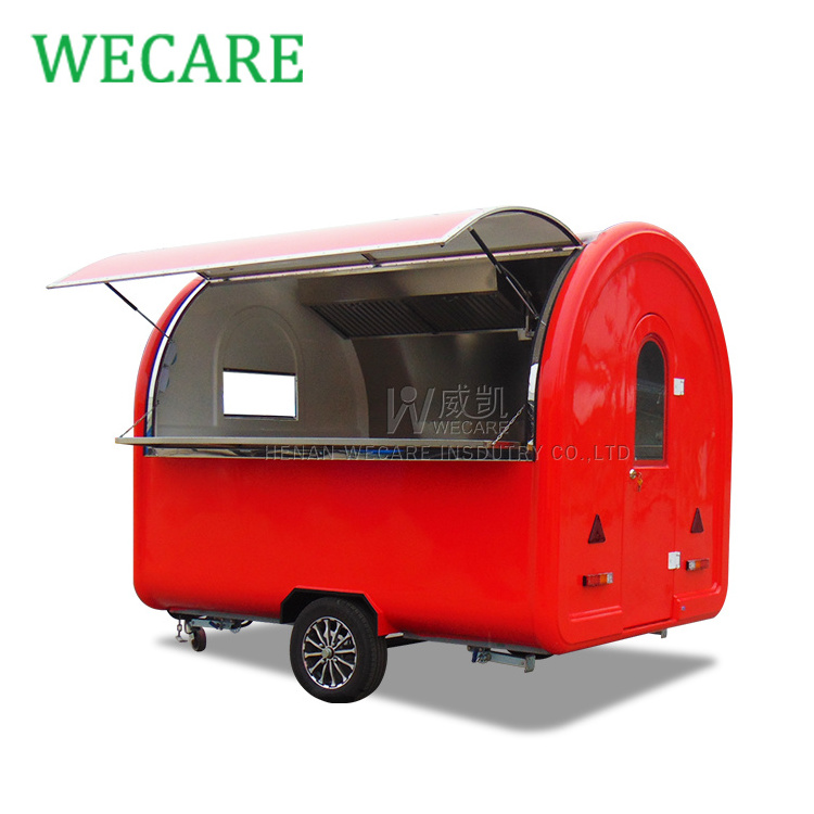 WECARE custom street mini fiberglass mobile hot dog food van truck mobile kitchen food trailers small fast food carts  for sale