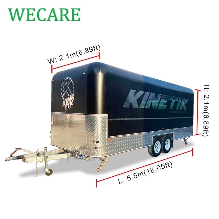 Wecare Custom Multi-functional Mobile Stage Exhibition Trailer Catering Mobile Bar Food Trailer Mobile Fast Food Truck Food Shop