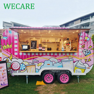 Wecare Remorque Foodtruck Mobile Food Catering Trailer Fully Equipped Outdoor Mobile Beer Ice Cream Coffee Carts Food Shop