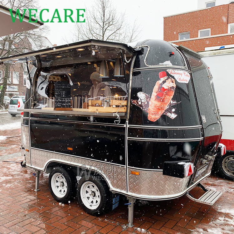 Wecare mini mobile airstream coffee ice cream food trailers fully equipped small mobile snack machines bbq food truck for sale