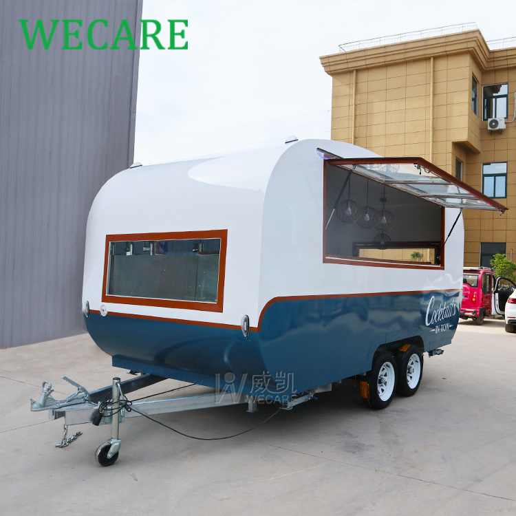 Wecare mobile cocktail bar trailer white coffee shop pizza dessert cart foodtruck mobile beer drink fast food truck for sale