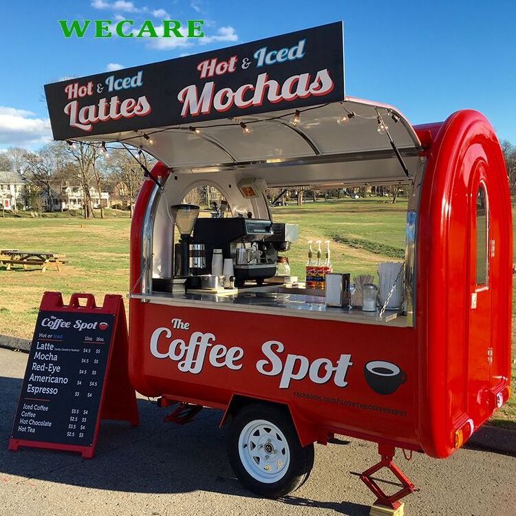 Wecare small street mobile coffee fast food carts and food trailers for sale in usa