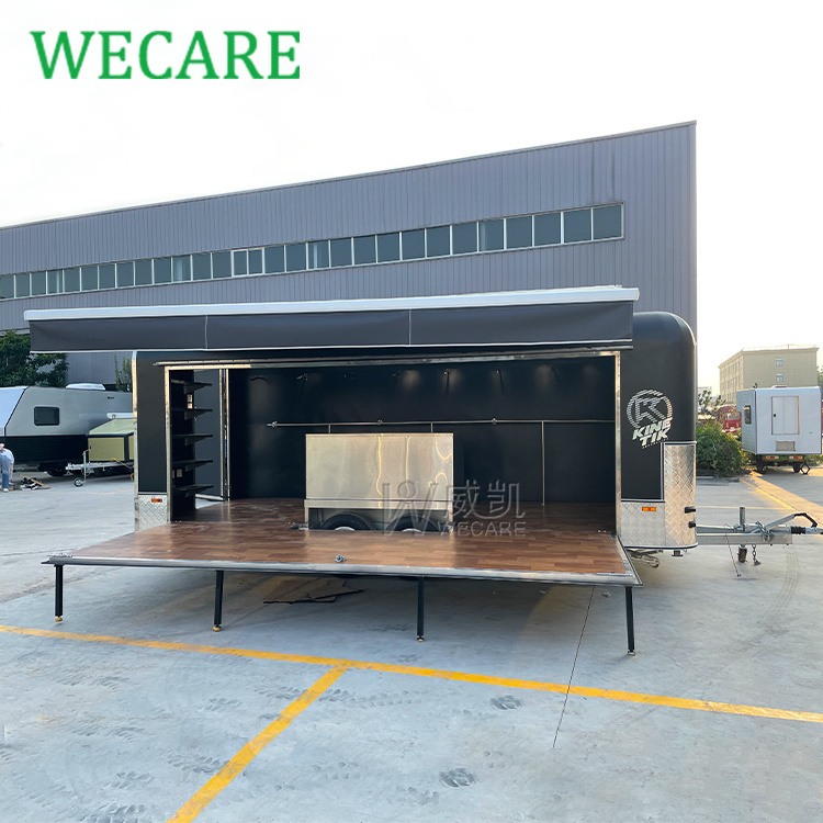 Wecare Custom Multi-functional Mobile Stage Exhibition Trailer Catering Mobile Bar Food Trailer Mobile Fast Food Truck Food Shop