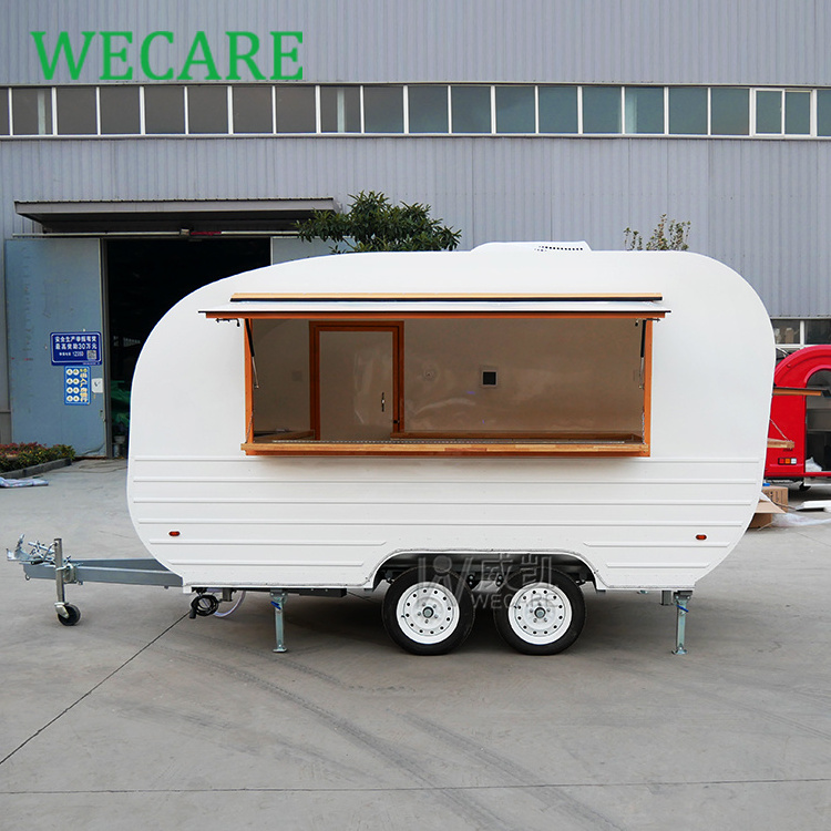 Wecare street commercial outdoor hotdog snack food cart vintage style coffee ice cream food trailer bbq food truck