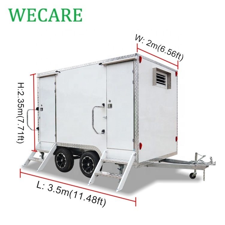 Wecare mobile outdoor luxury portable bathrooms trailer portable restrooms trailer camping caravan toilet manufacturers for sale