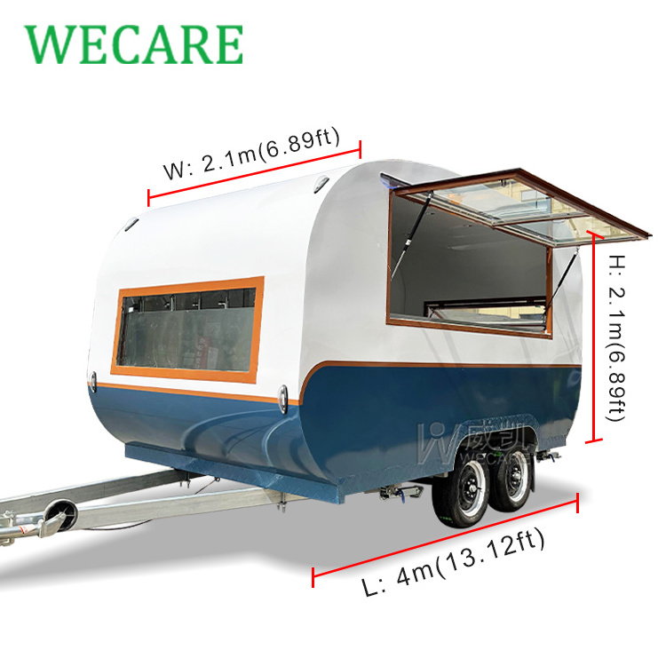 Wecare mini fast food truck van coffee van hotdog burger food cart designs free mobile food trailer