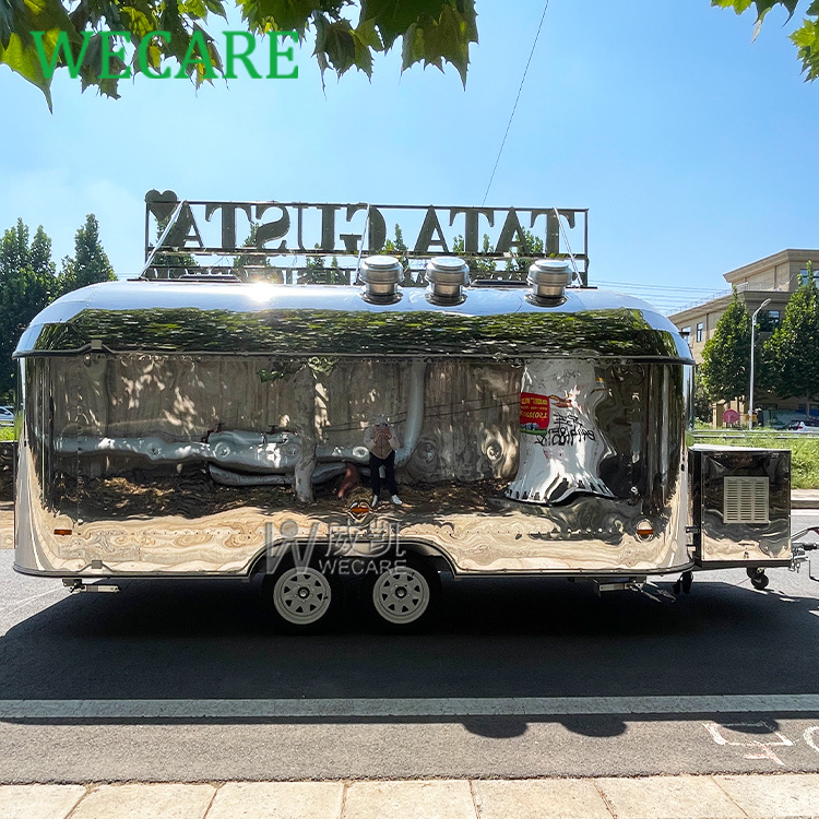 Wecare airstream mobile kitchen food truck food carts and catering food trailer concession pizza trailer with full kitchen