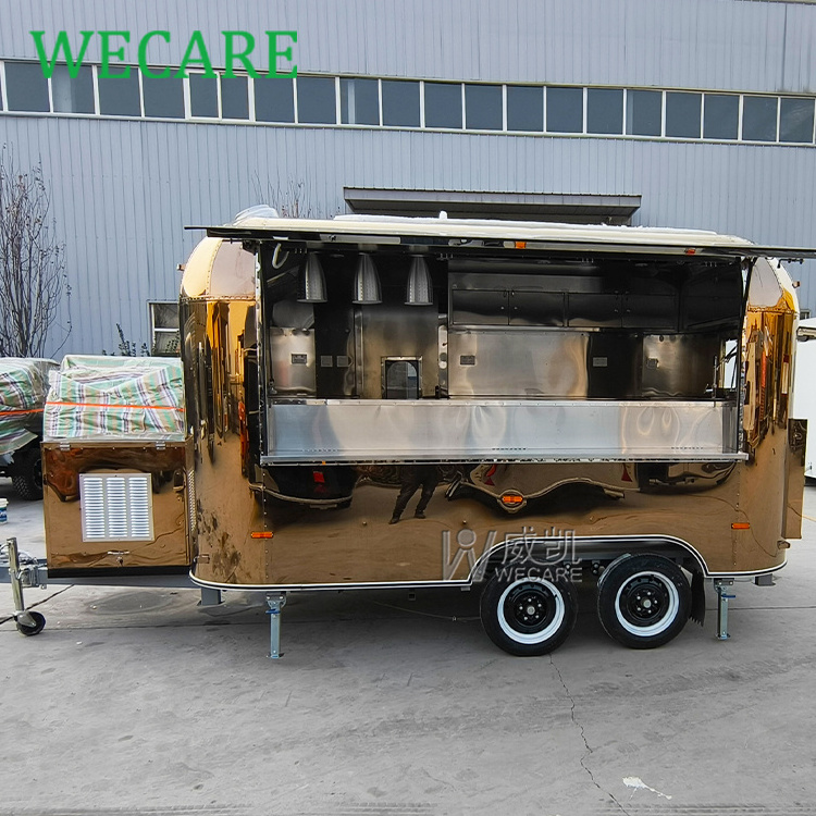 Wecare mobile airstream fast hot dog food truck van caravan drink cart catering concession trailer with full kitchen equipments